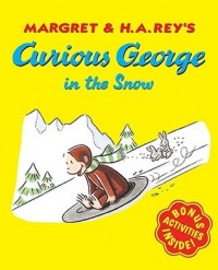 Image of Curious George in the snow